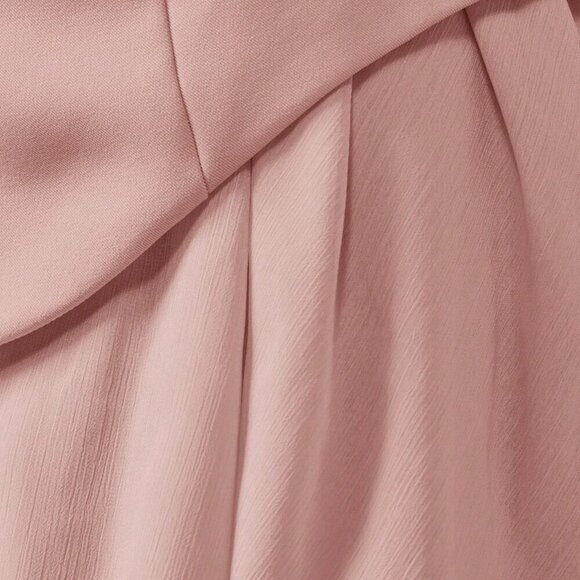 Baby Pink Women's Strapless Pleated Chiffon Cocktail Mini Dress - Picture 4 of 6